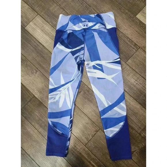 Under Armour Women's Fitted High Rise Ankle Legging Activewear Pants Blue Medium - Picture 4 of 7